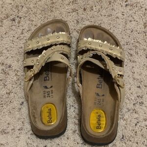 Betula Women's Sandals - Cream with Gold Details